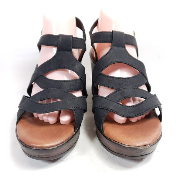 BOC Strappy Slingback Sandals Women's Size 10 Black Faux Leather - Picture 6 of 8